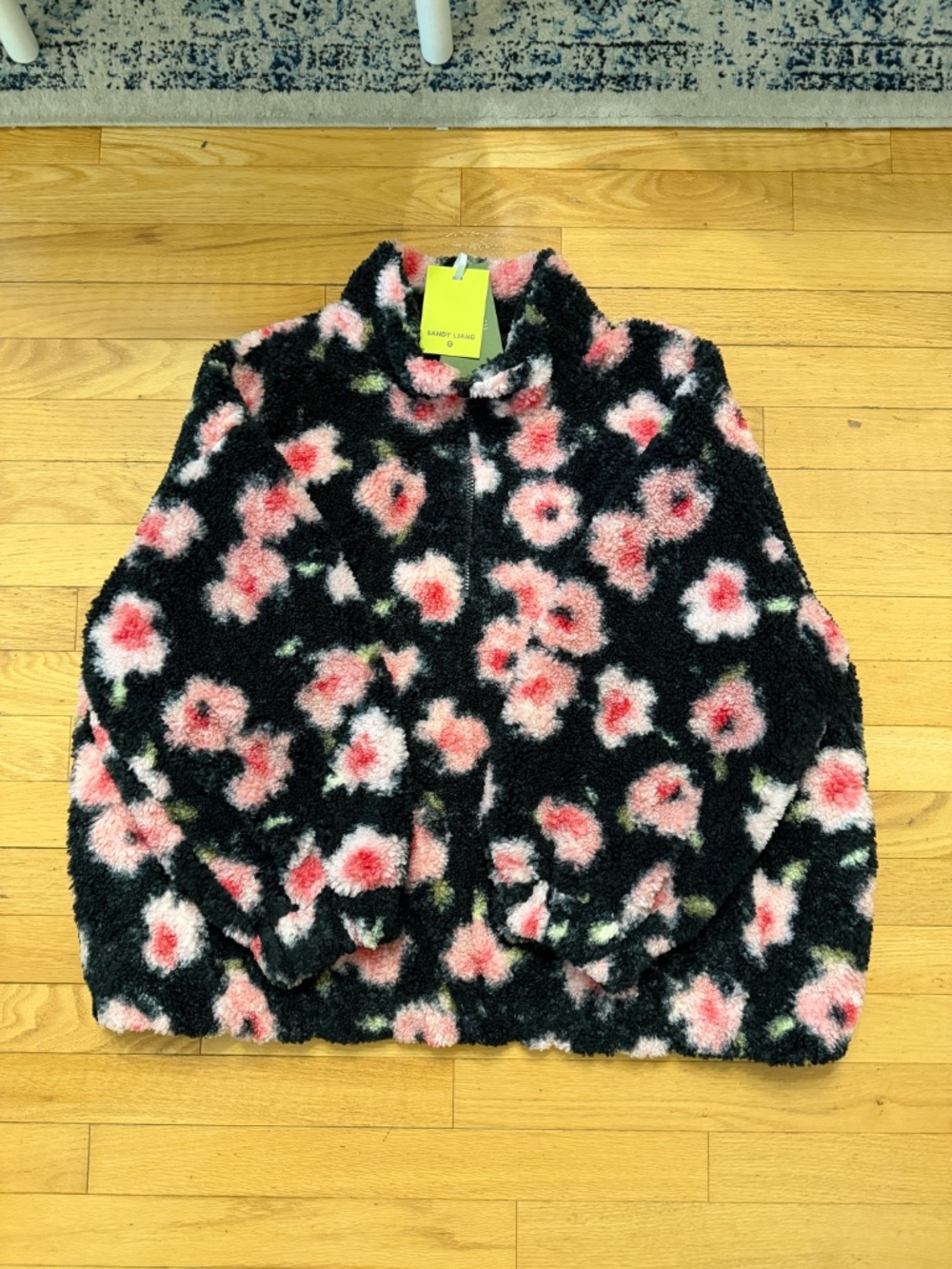 Sandy Liang x Target Black and Pink Floral Half-zip Pullover- Size 3X- NWT